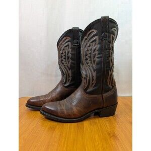 Laredo Cowboy Boots Size 8.5D Men's 4237 Black Brown Embroidery Vamp Fox (Z10)